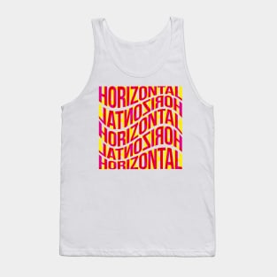 Horizontal Waves Typography (Magenta Yellow Red) Tank Top